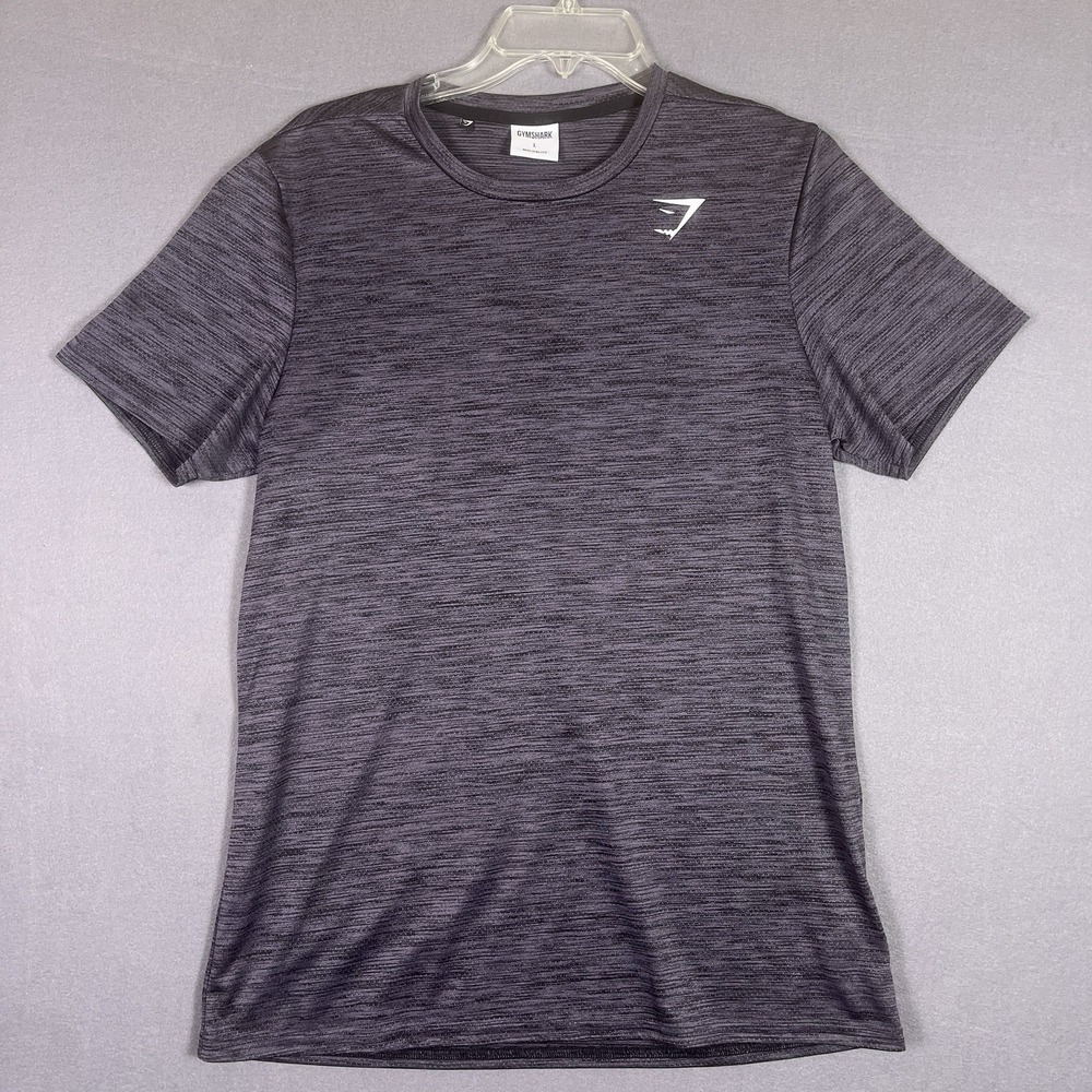 Gymshark T-Shirt Men's Large Gray Athletic Active Short Sleeve Shirt Gym